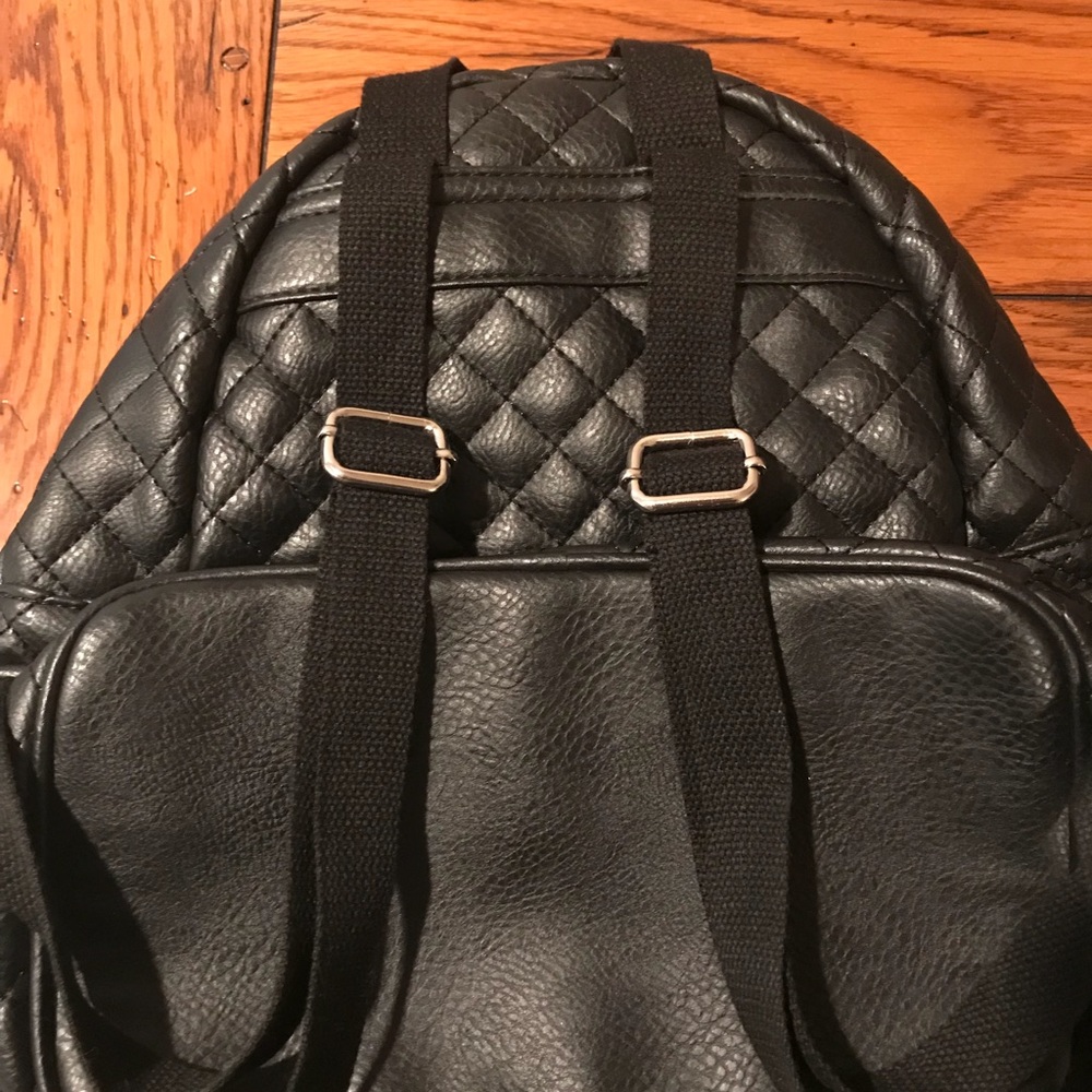 Quilted Black Backpack Purse
